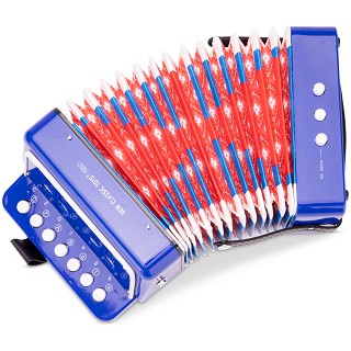 Accordeon met muziekboekje - blauw